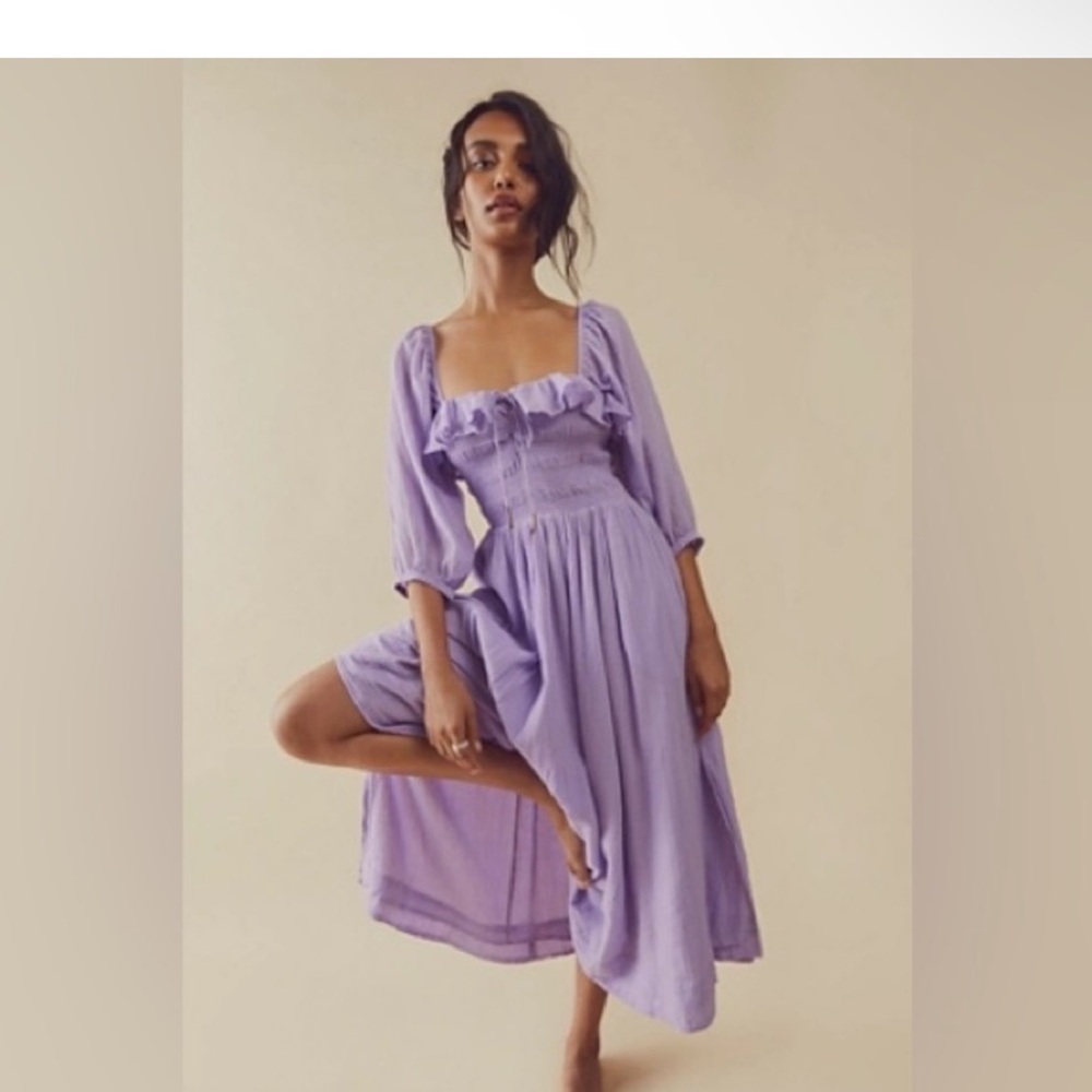 Lavender Free People Oasis midi dress